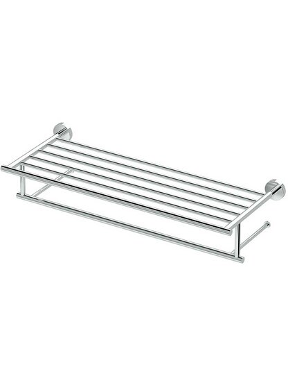 Glam Spa-Style Towel Rack in Polished Chrome.